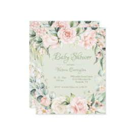 バジェットエレガントフローラベビーシャワー招待状