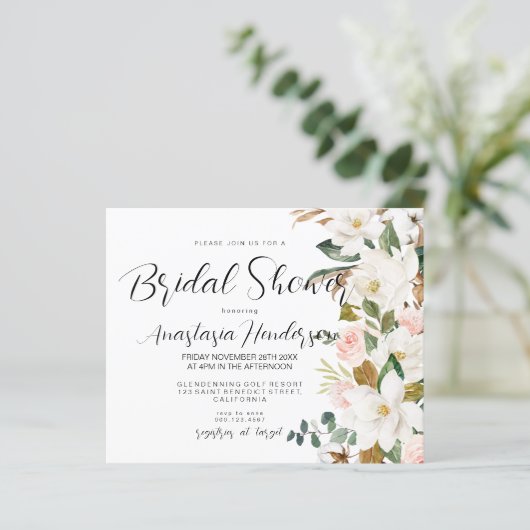 バジェットエレガントブライダルシャワー招待状。 (スタンド正面)