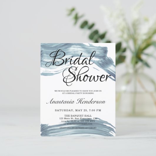 バジェットエレガントブライダルシャワー招待状。 (スタンド正面)