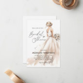 バジェットエレガントブライド結婚ズガウンブライダルシャワー ノートカード (正面/裏面インサイチュ)