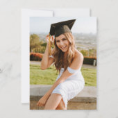 バジェットエレガントブラックスクリプト写真卒業パーティー 招待状 (裏面)