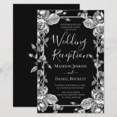 バジェットエレガントブラックフローラウェディングレセプション (正面/裏面)