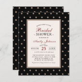 バジェットエレガントブラック水玉模様ブライダルシャワー (正面/裏面)
