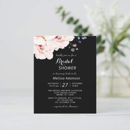 バジェットエレガントブラック、ピンクフローラブライダルシャワー (スタンド正面)