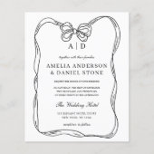 バジェットエレガントブラック&ホワイトボウ招待状 チラシ (正面)