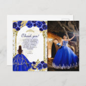 バジェットエレガントブルー王室のフローラ写真キンチェニェラ ポストカード (正面/裏面)