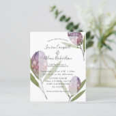 バジェットエレガントプロテアパープル結婚式招待状 (スタンド正面)