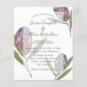 バジェットエレガントプロテアパープル結婚式招待状 (正面)