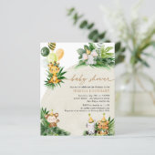 バジェットエレガントベビーアニマルズベビーシャワー招待状 (スタンド正面)