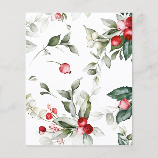 バジェットエレガントホリー緑の赤ちゃんシャワーフライヤー (裏面)