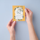 バジェットエレガントホワイトローゼアーチウェディング招待 チラシ (手)