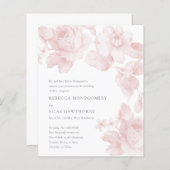 バジェットエレガントボタニカルフローラ結婚式招待状 (正面/裏面)