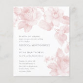 バジェットエレガントボタニカルフローラ結婚式招待状 (正面)