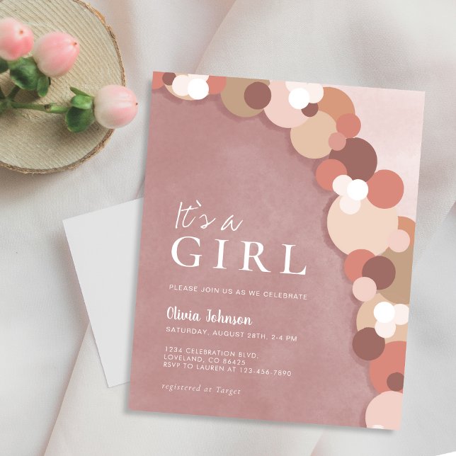 バジェットエレガントボホかわいい赤ちゃんシャワー招待 (クリエイターアップロード済み)