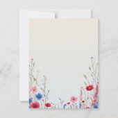 バジェットエレガントボホウォーター色ワイルドフラワー結婚ズ 招待状 (裏面)