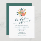 バジェットエレガントボホフローラシンプルブライダルシャワー (正面/裏面)