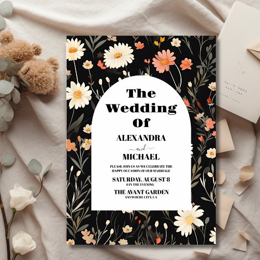 バジェットエレガントボホワイルドフラワー結婚ズ チラシ