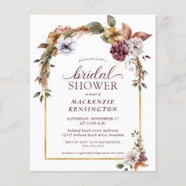 バジェットエレガントボホーフローラアーチブライダルシャワー