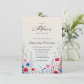 バジェットエレガントボホ春ワイルドフラワーベビーシャワー 招待状 (スタンド正面)