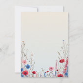 バジェットエレガントボホ春ワイルドフラワーベビーシャワー 招待状 (裏面)