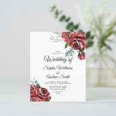 バジェットエレガントマルサラレッドローズ結婚式招待状 (スタンド正面)