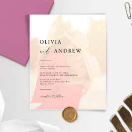 バジェットエレガントミニマル写真結婚式招待状