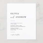 バジェットエレガントミニマル結婚式招待状 (正面)