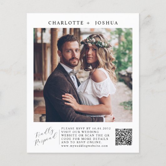 バジェットエレガントミニマル詳細QRフォト結婚ズ (裏面)
