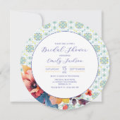 バジェットエレガントメキシコのタイルフローラブルー (正面)