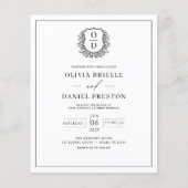 バジェットエレガントモノグラムエレガントウェディング招待状 (正面)