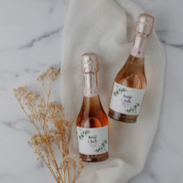 バジェットエレガントユモダンーカリ植物学結婚の スパークリングワインラベル