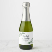 バジェットエレガントユモダンーカリ植物学結婚の スパークリングワインラベル (正面)