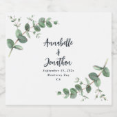 バジェットエレガントユモダンーカリ植物学結婚の リキュールボトルラベル (シングルラベル)