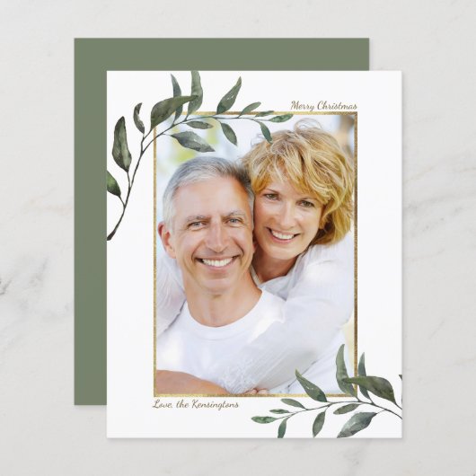 バジェットエレガントユーカリプスクリスマスホリデーフォト (正面/裏面)