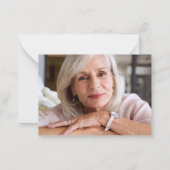 バジェットエレガントユーカリ写真葬儀 ノートカード (裏面)