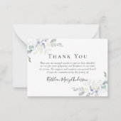 バジェットエレガントユーカリ写真葬儀 ノートカード (正面)