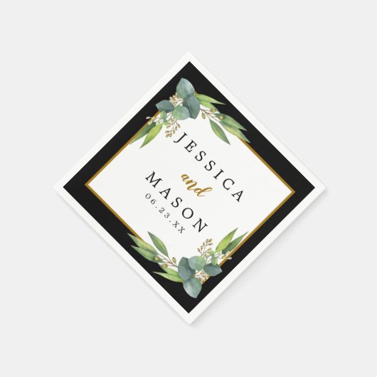 バジェットエレガントユーカリ結婚ーズカクテル スタンダードカクテルナプキン (角)