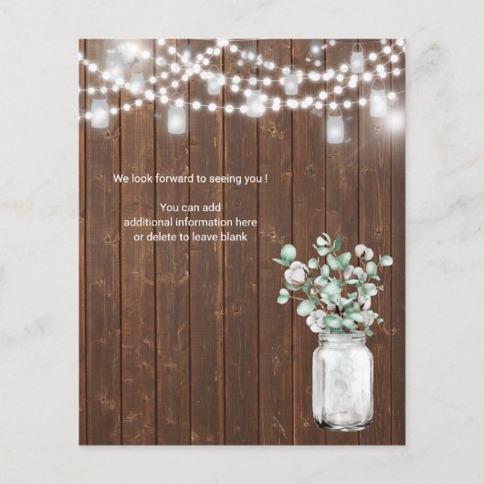 バジェットエレガントユーカリIドゥパーティの招待状 (裏面)