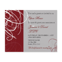 バジェットエレガントレッドグレー企業のパーティの招待状