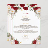 バジェットエレガントレッドフローラキンセアニラメニュー (正面/裏面)