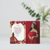 バジェットエレガントレッドフローラ写真キンチェニェラ ポストカード (スタンド正面)