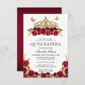 バジェットエレガントレッドフローラ金ゴールドティアラキンセアニェラ ノートカード (正面/裏面)