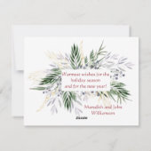 バジェットエレガントレッドブラック金ゴールド《写真》ぼけ味ツリーフラット シーズンカード (裏面)