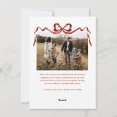 バジェットエレガントレッドボウクリスマス4枚の写真 シーズンカード (裏面)