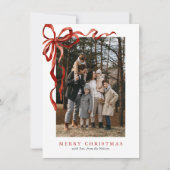 バジェットエレガントレッドボウクリスマスTwo写真 シーズンカード (正面)