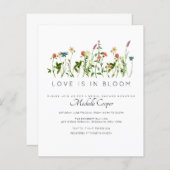 バジェットエレガントワイルドフラワーブライダルシャワー招待 (正面/裏面)