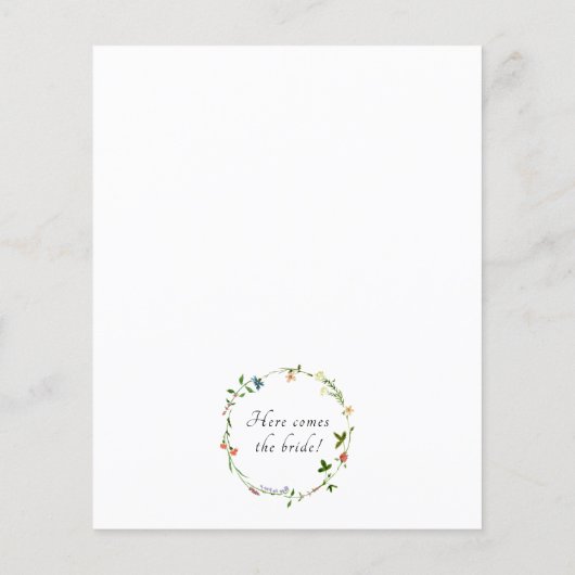 バジェットエレガントワイルドフラワーブライダルシャワー招待 (裏面)