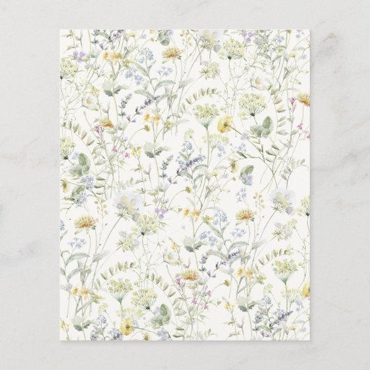 バジェットエレガントワイルドフラワーブライダルシャワー招待 (裏面)