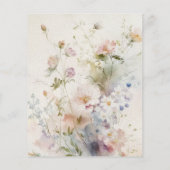 バジェットエレガントワイルドフラワーベビーシャワー招待状 (裏面)