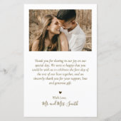 バジェットエレガント写真結婚の感謝のチラシ (裏面)